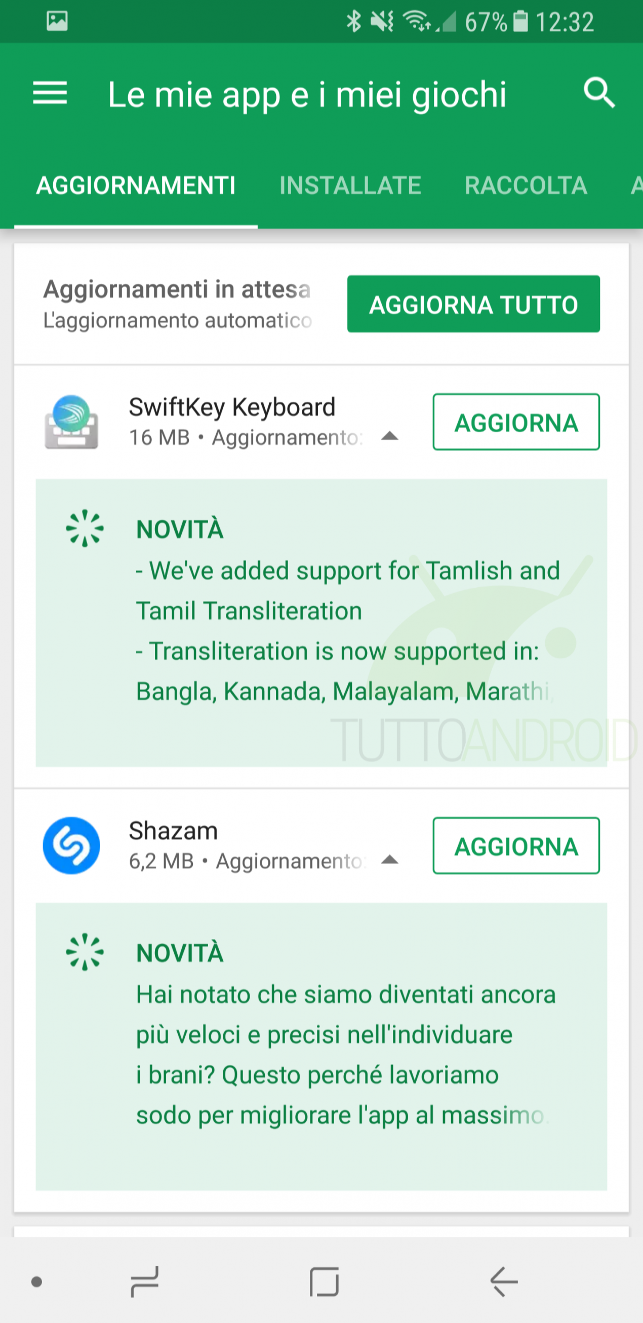 Il Play Store si aggiorna e introduce il changelog nella schermata degli update