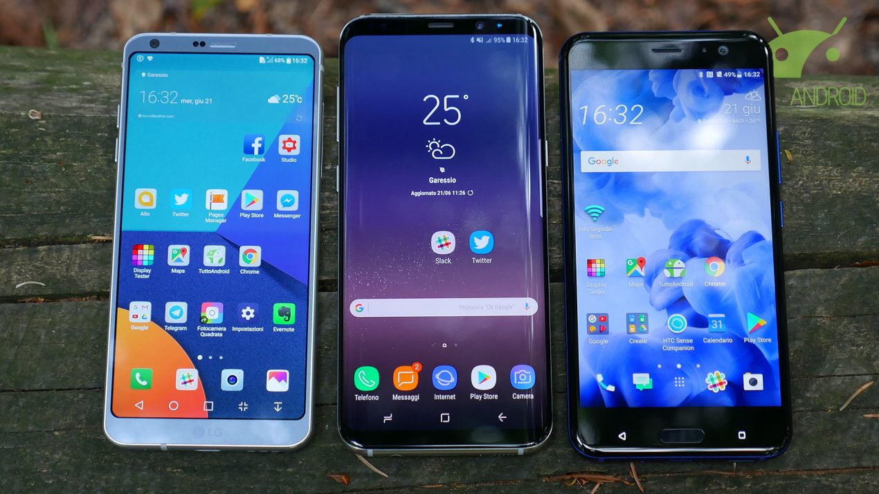 Samsung Galaxy S8 vs LG G6 vs HTC U11, confronto al vertice