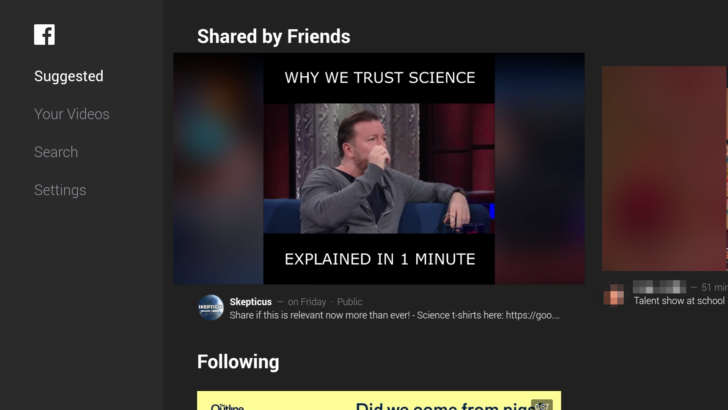 Facebook android tv