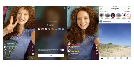 Instagram live video replay sharing stories