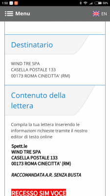Lettera disdetta 3 chiavetta
