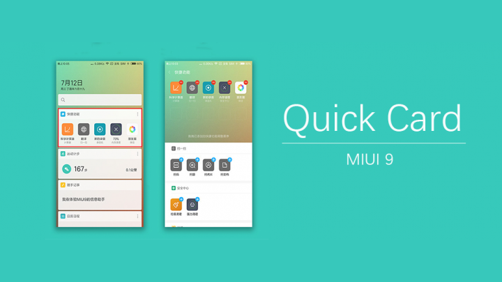 MIUI 9 potrebbe introdurre le Quick Card nella ROM cinese