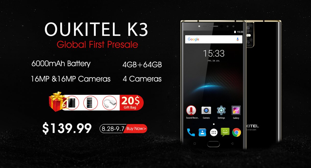 Al via la prevendita di OUKITEL K3, il nuovo smartphone per l'utenza professionale