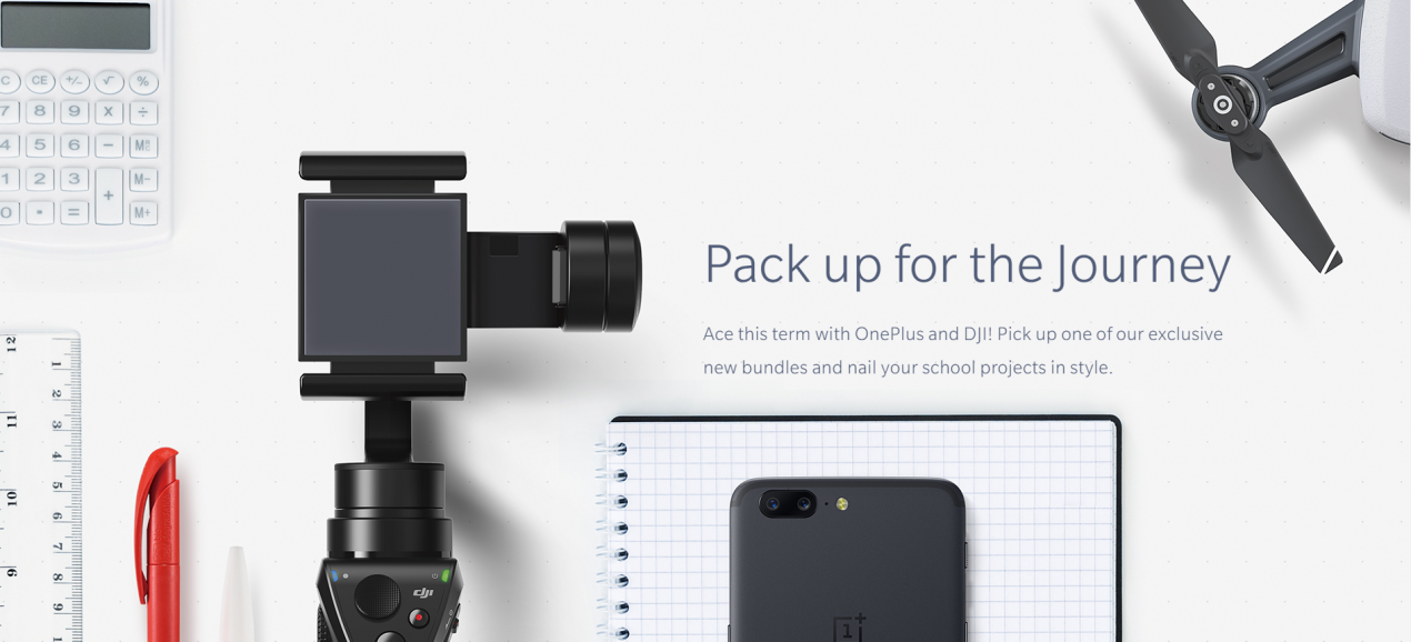 OnePlus lancia una serie di bundle con tanti accessori, fra cui droni e zaini