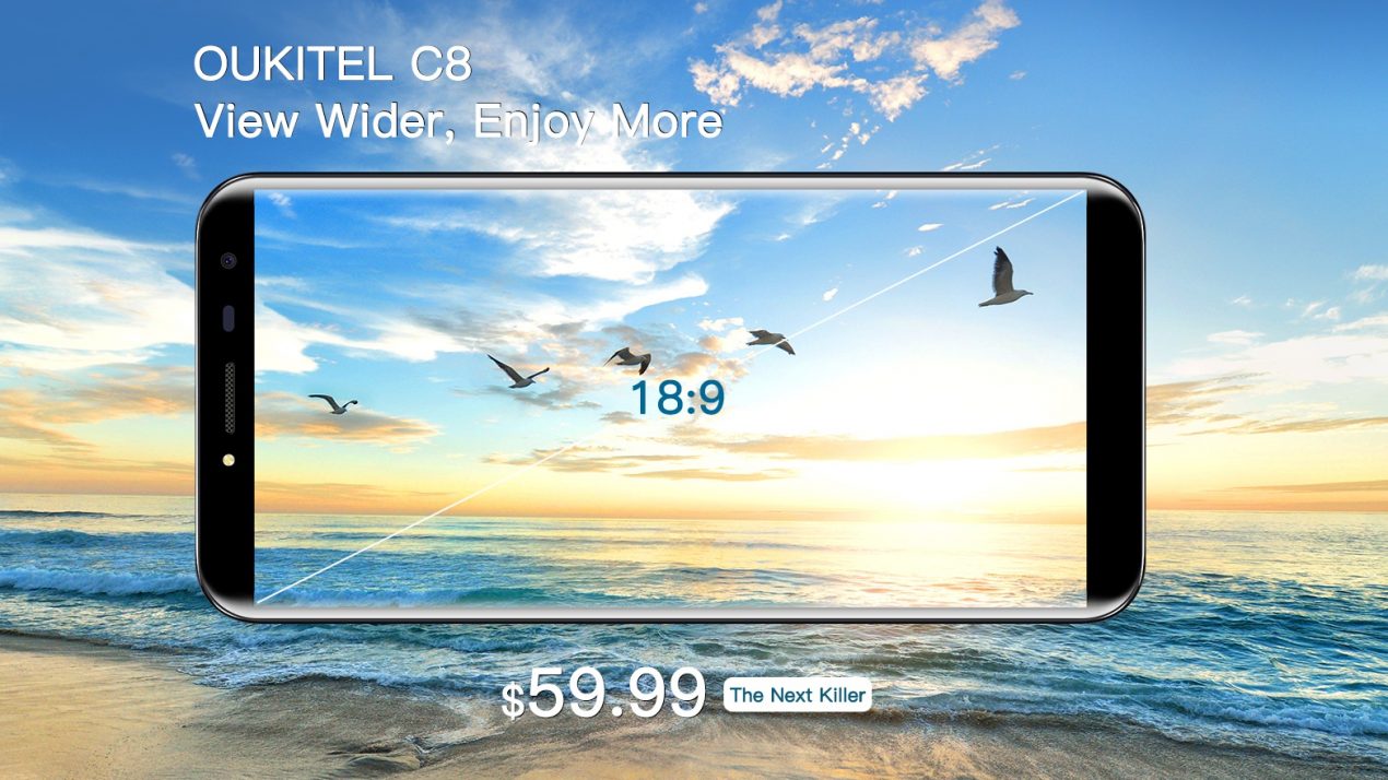 OUKITEL Mix 2 e OUKITEL C8: Infinity screen per tutti a partire da 50 euro