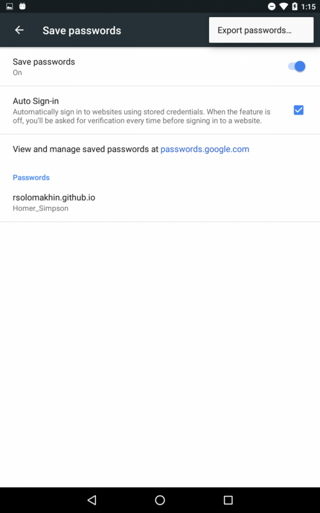 google chrome new password creator