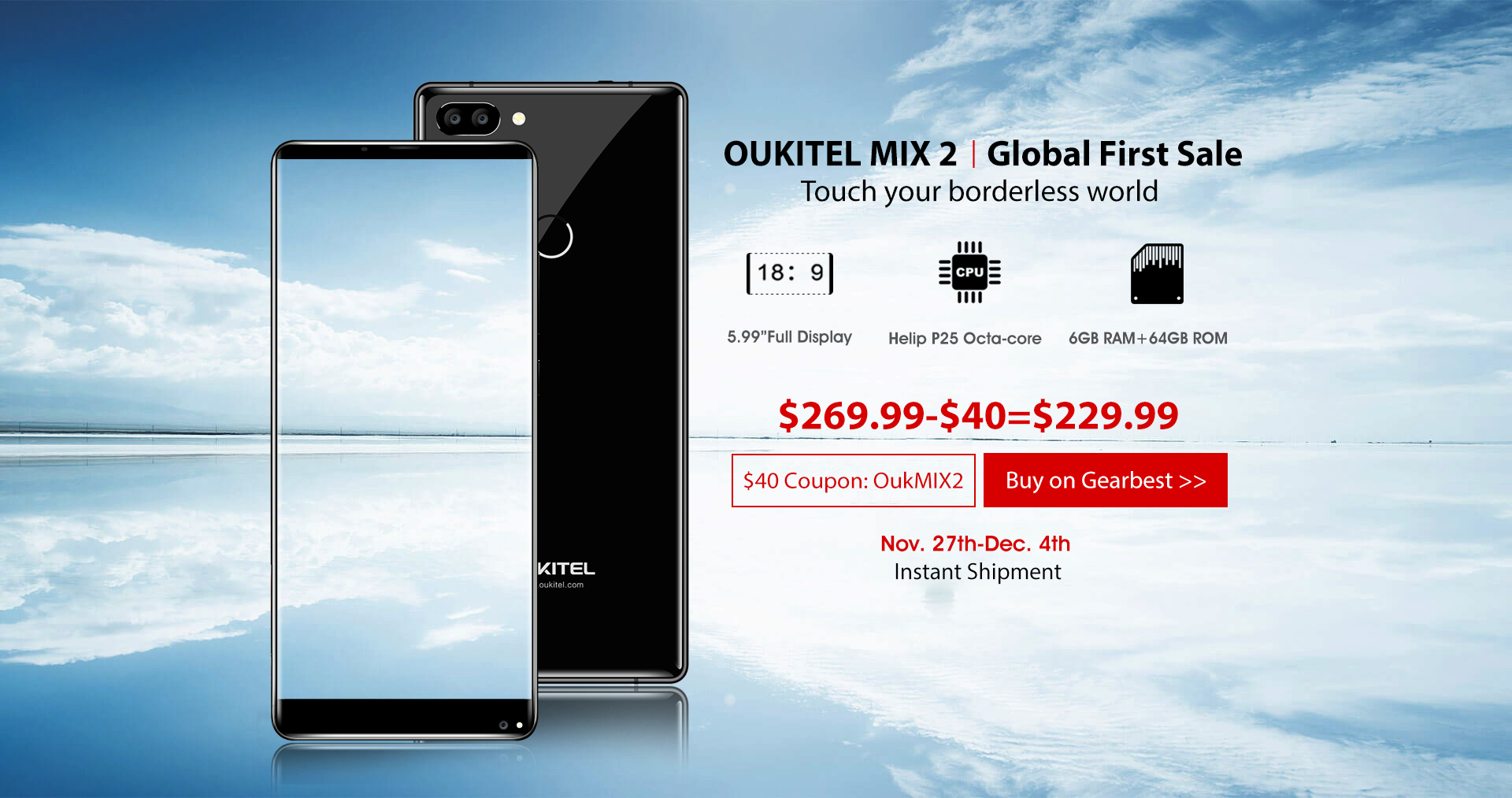 OUKITEL MIX 2 global first sale