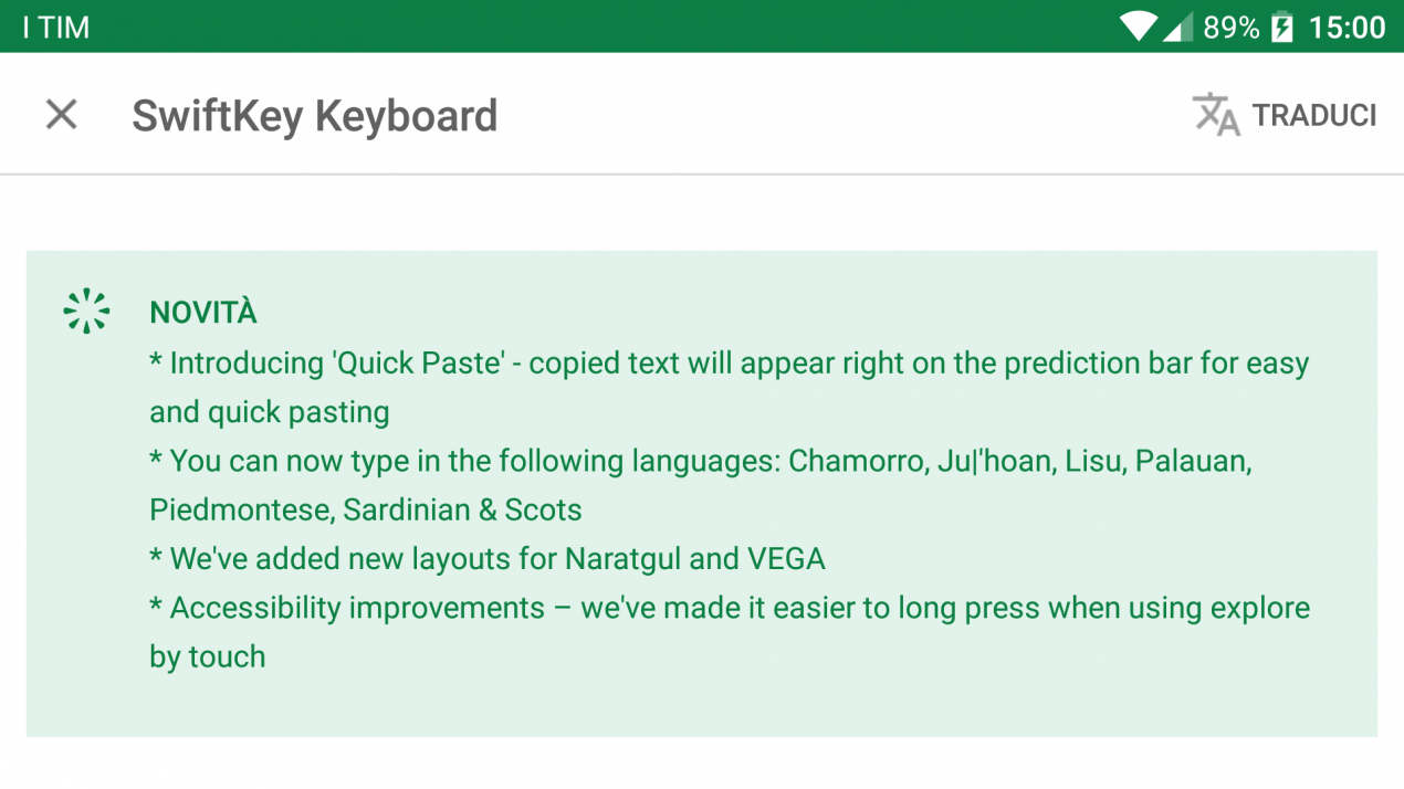 Swiftkey Keyboard si aggiorna: arrivano Quick Paste e due dialetti italiani