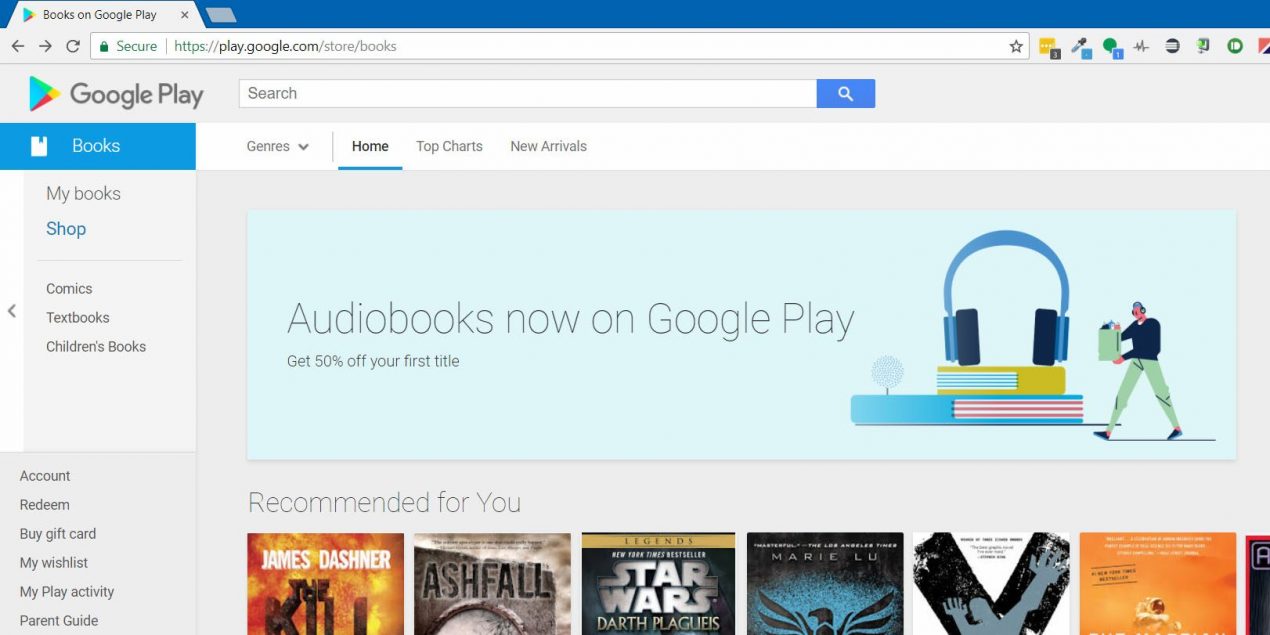 Gli audiolibri iniziano a comparire sul Google Play Store