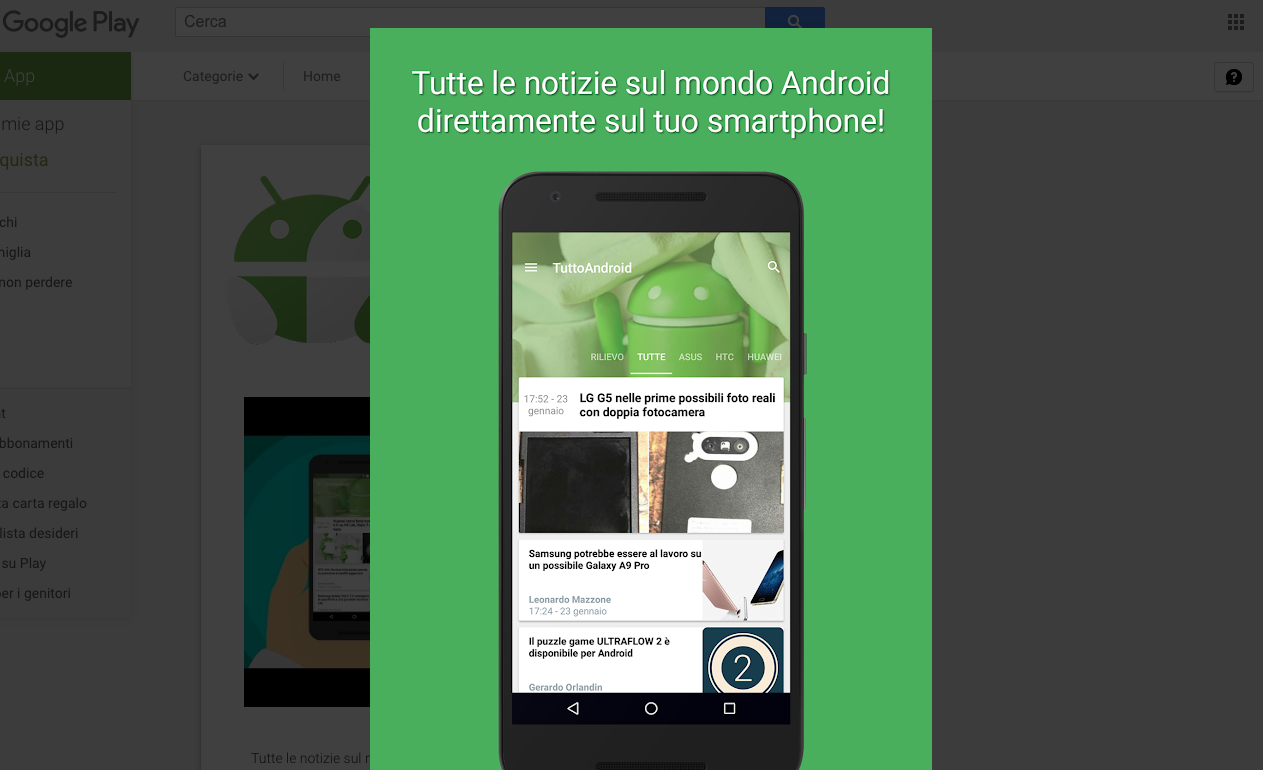 Google Play Store nuova interfaccia web