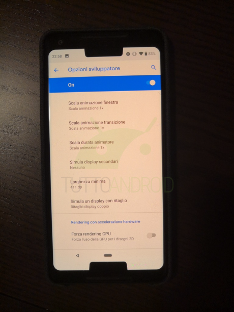 Android P DP2 notch 2