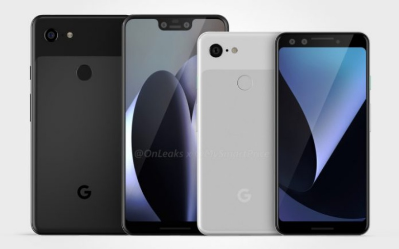 Ecco Google Pixel 3 XL e Google Pixel 3 nei primi render, con e senza notch