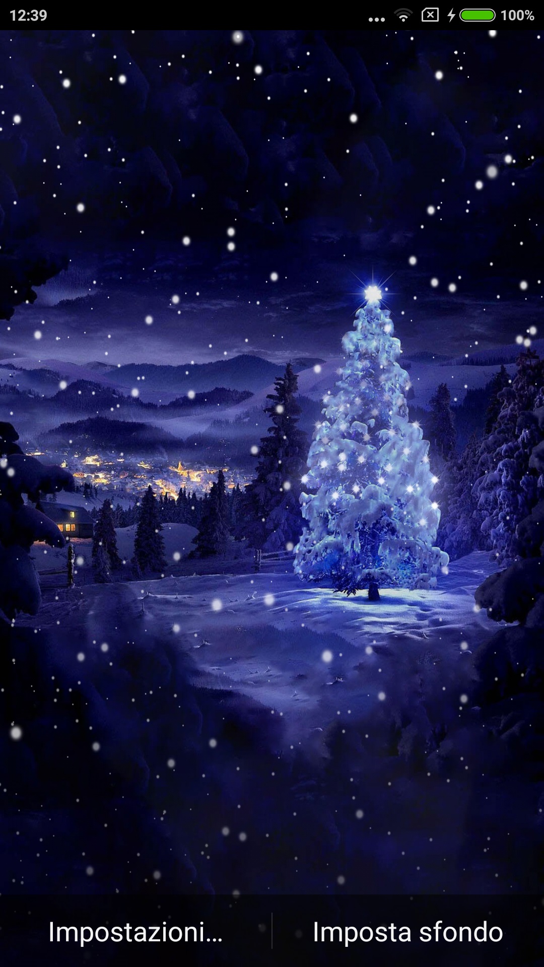 Immagini Di Sfondi Natalizi.Christmas Tree Offre Uno Sfondo Animato Personalizzabile Con L Albero Di Natale Innevato
