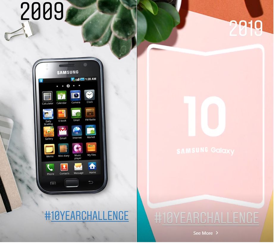 Samsung 10 year challenge