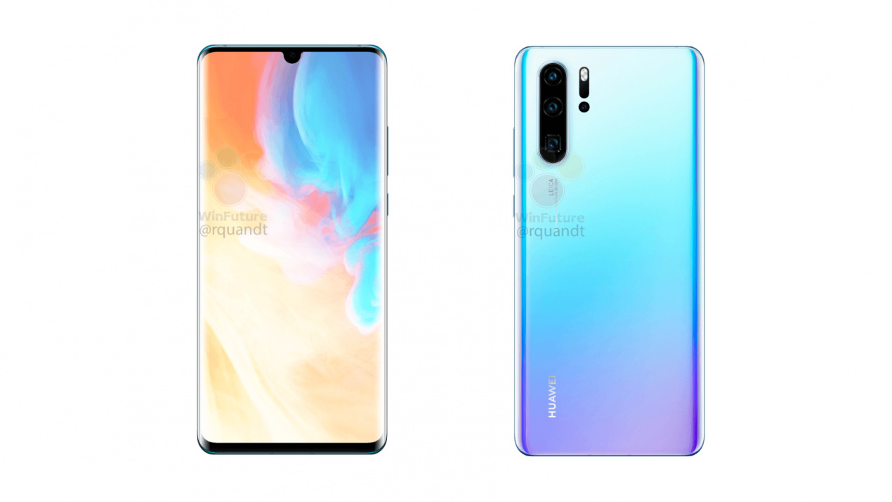 Huawei P30 e P30 Pro mostrano le loro forme nei primi render stampa