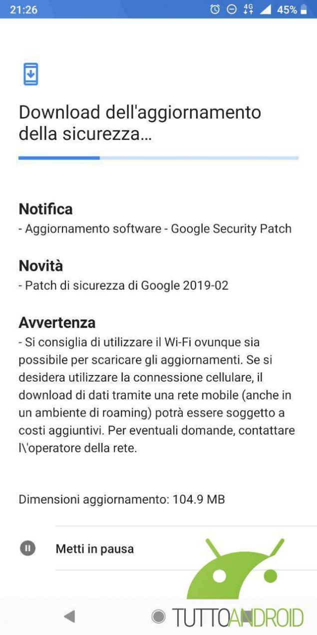 Nokia 7 Plus patch di sicurezza febbraio 2019