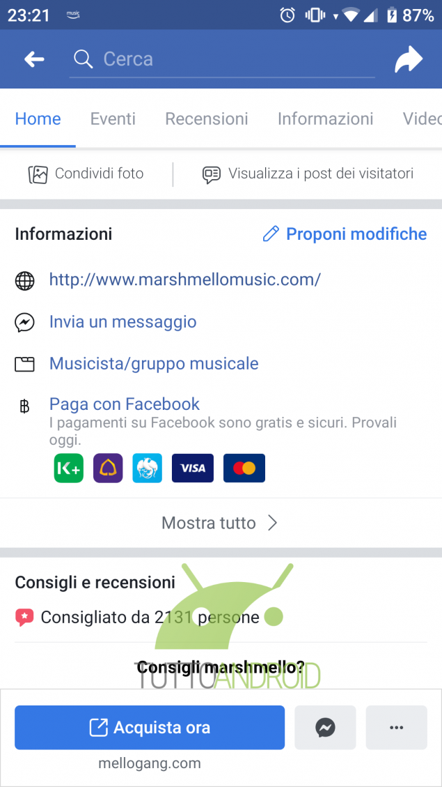 Paga con Facebook