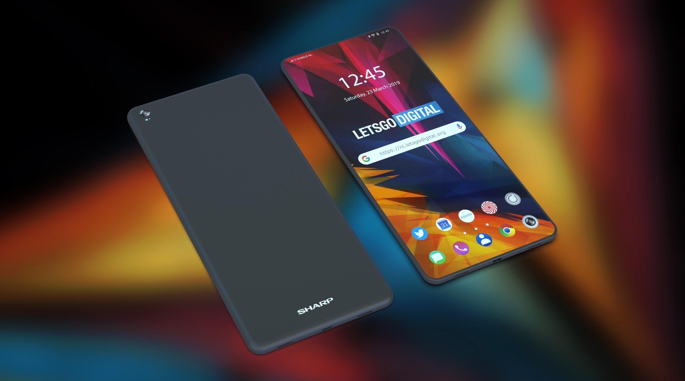 Sharp foldable phone render 2