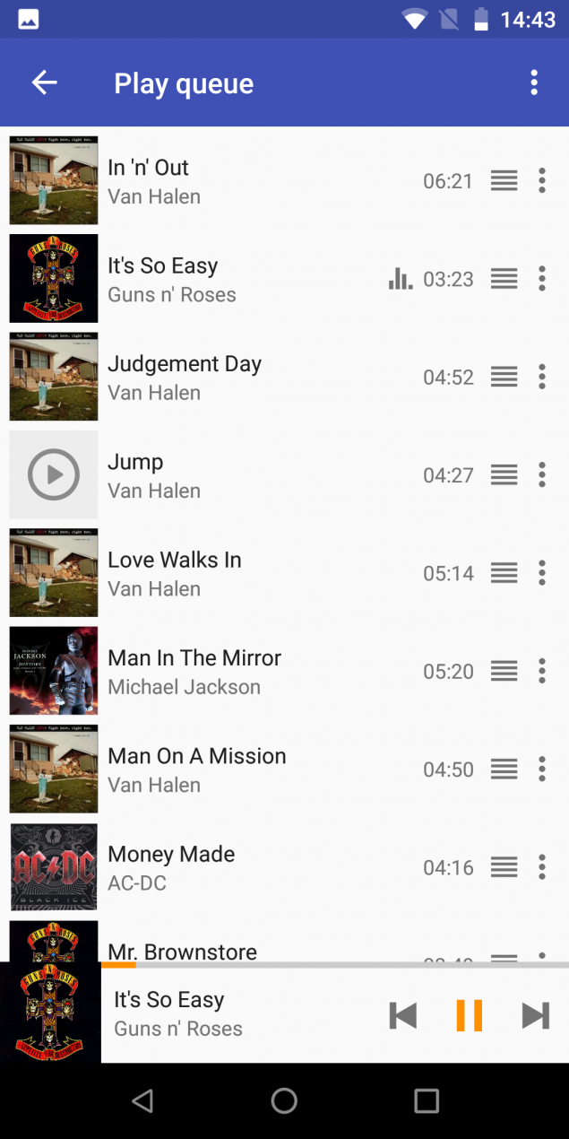 Omnia Music Player supporta quasi tutti i formati audio, APE compresi