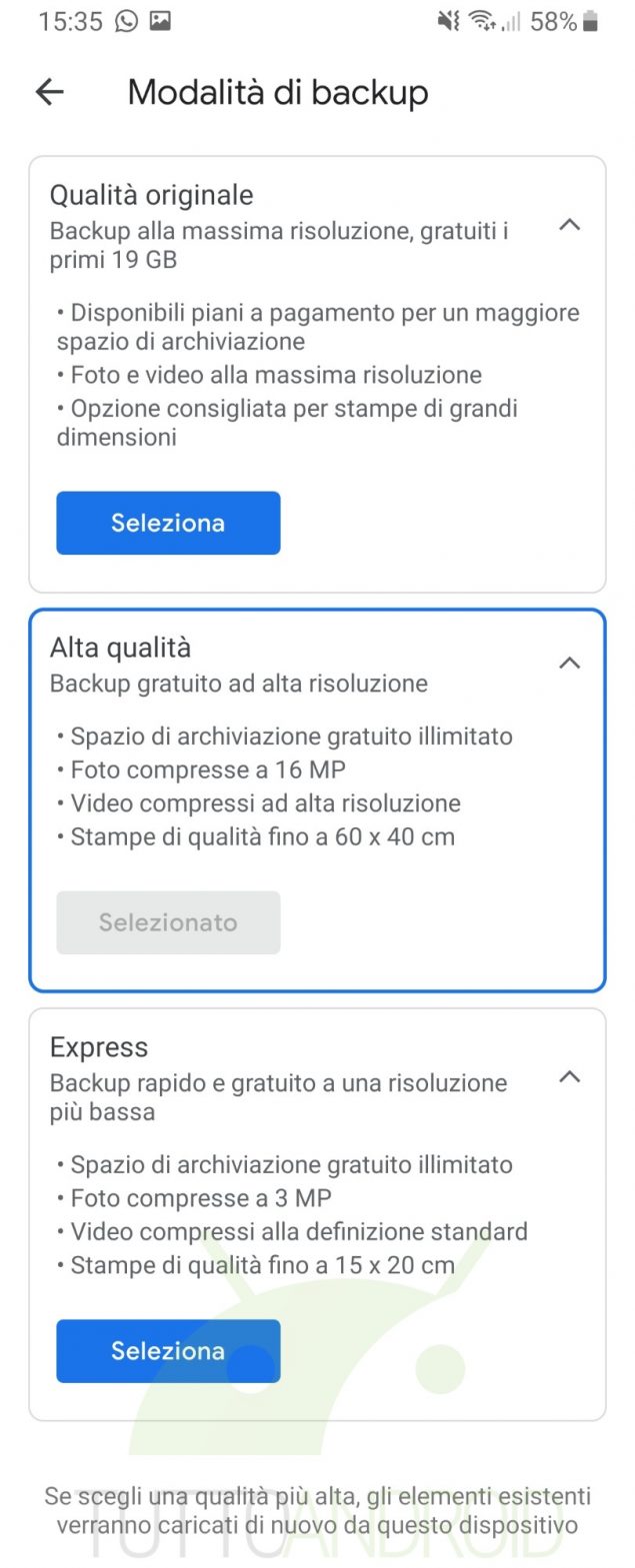 Il backup "Express" di Google Foto è arrivato in Italia: ottimo per chi