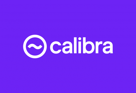 Calibra logo wordmark purple