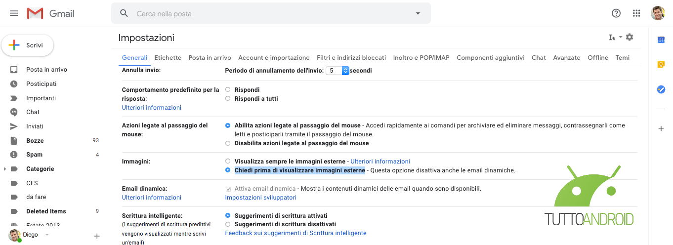 Disabilita tracciamento gmail