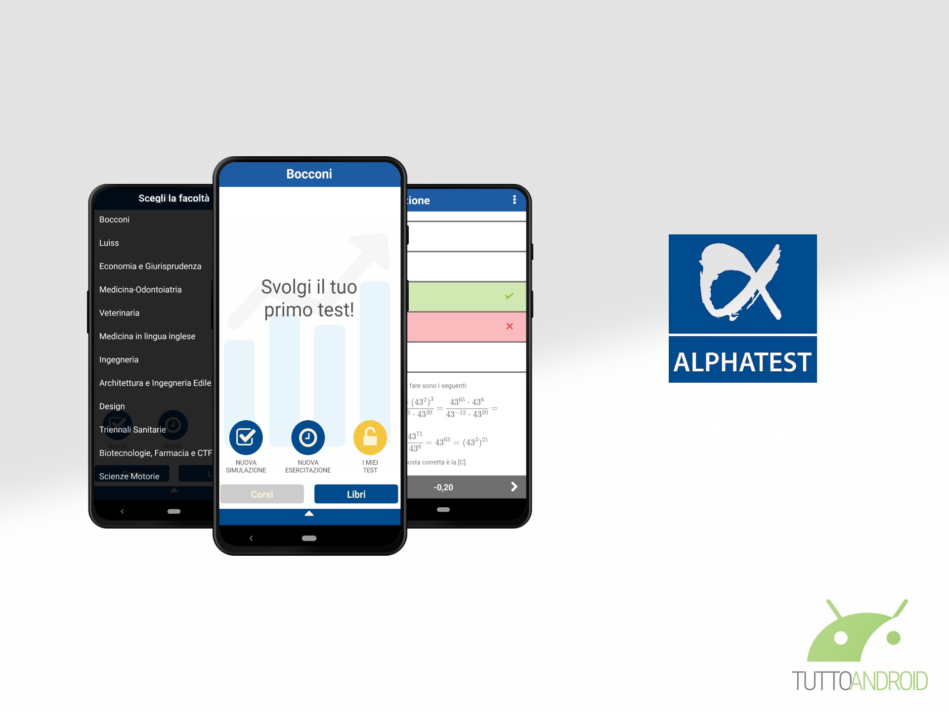 AlphaTest Bocconi, Apps