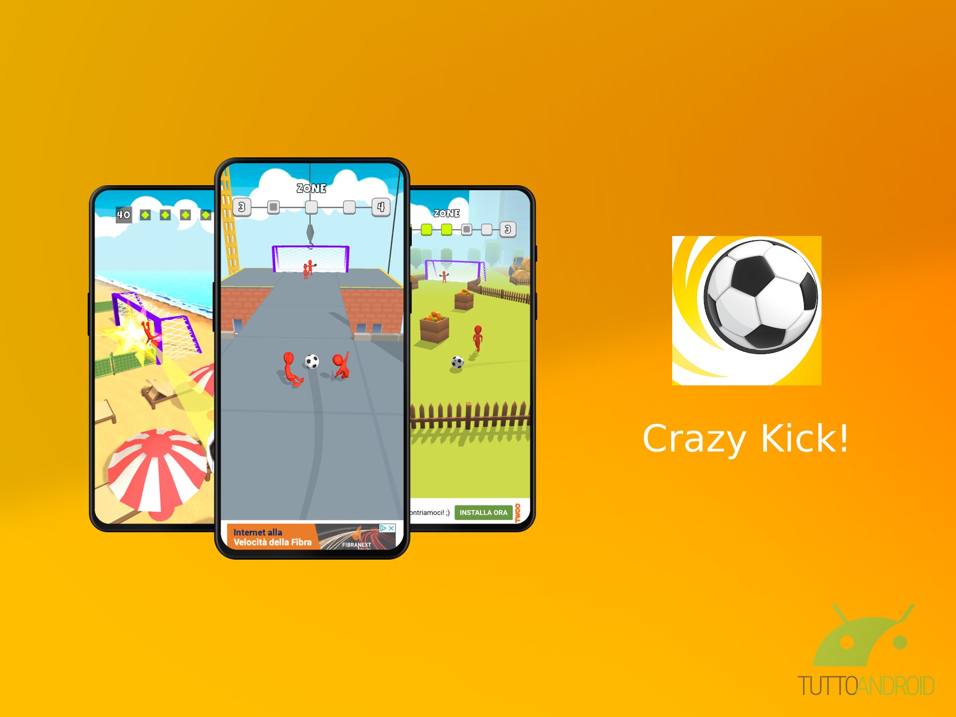 Crazy Kick! è un casual game in cui fare gol dribblando avversari e ostacoli