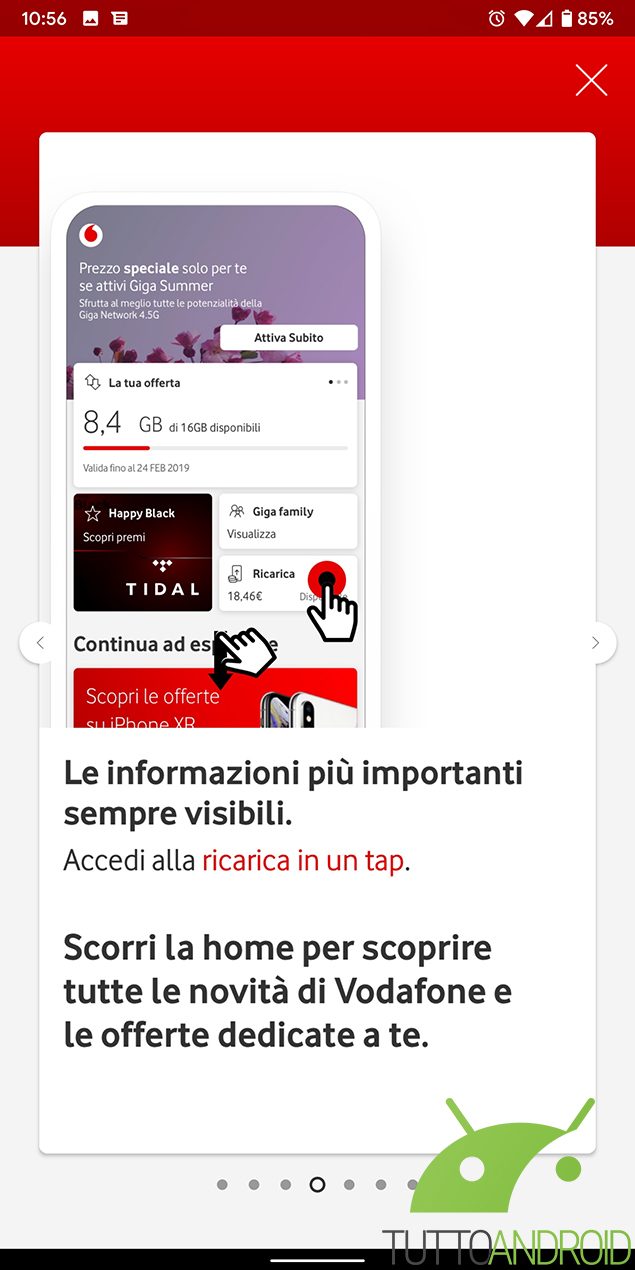 myvodafone aggiornamento funzioni app