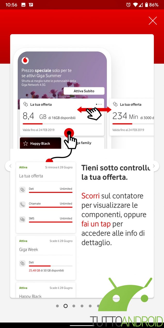 myvodafone aggiornamento funzioni app