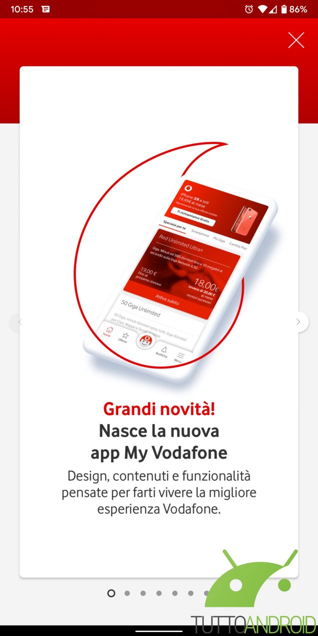 myvodafone aggiornamento funzioni app