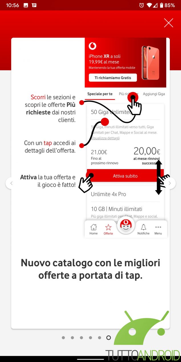 myvodafone aggiornamento funzioni app