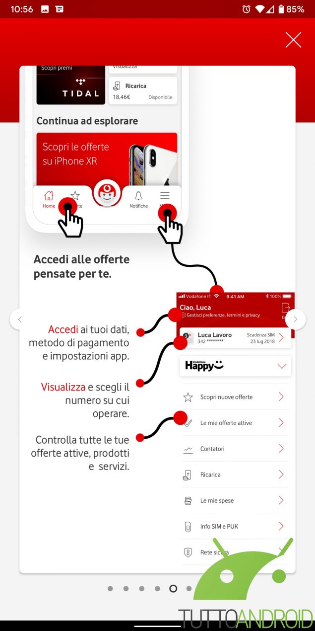 myvodafone aggiornamento funzioni app