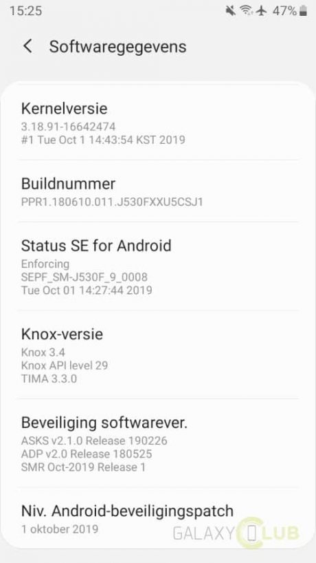 samsung galaxy j5 2017 android 9 pie aggiornamento