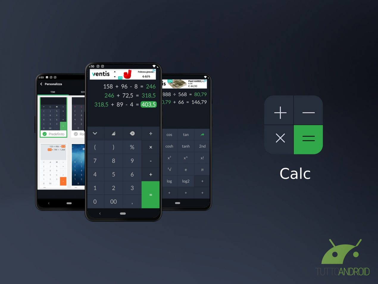 Calc è un'app calcolatrice minimale pratica e funzionale