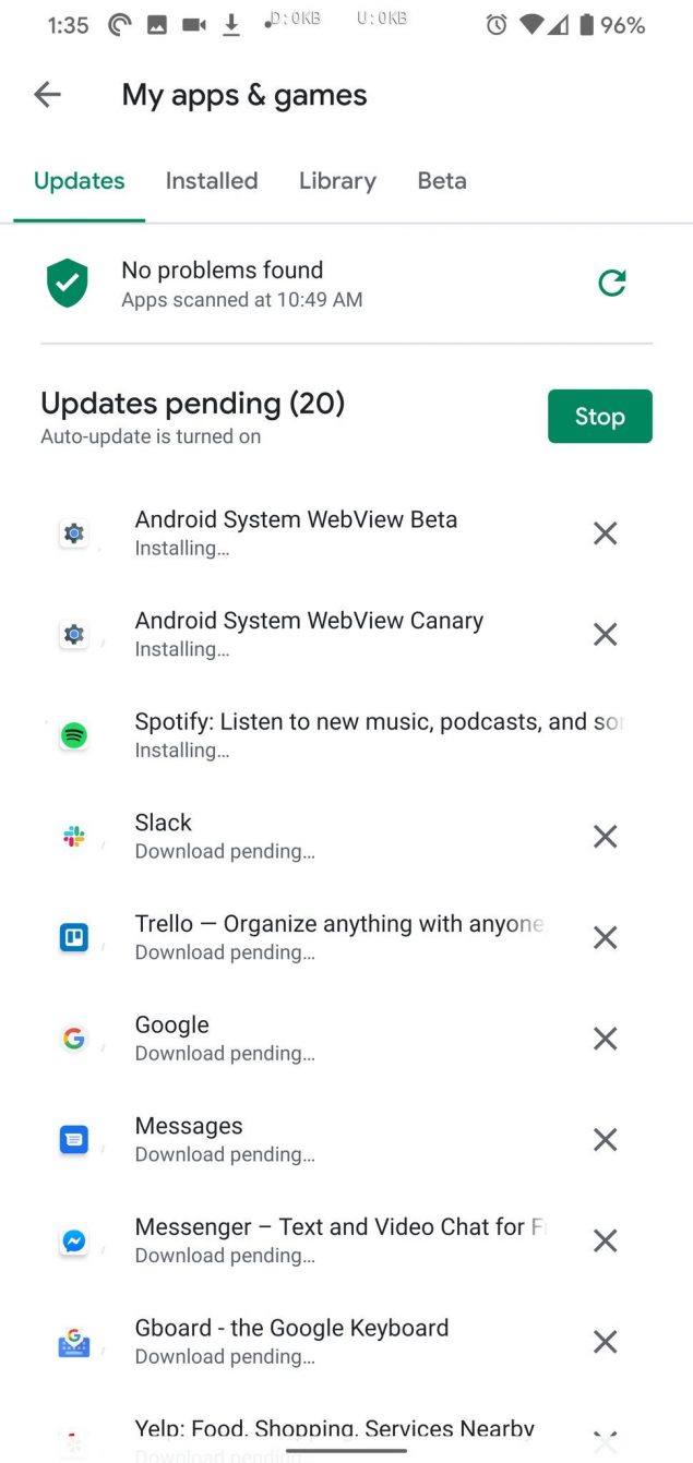 google play store aggiornamento installazioni simultanei