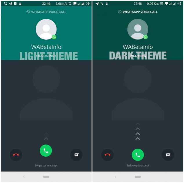 whatsapp beta avatar nuovo design chiamata vocale modalità scura