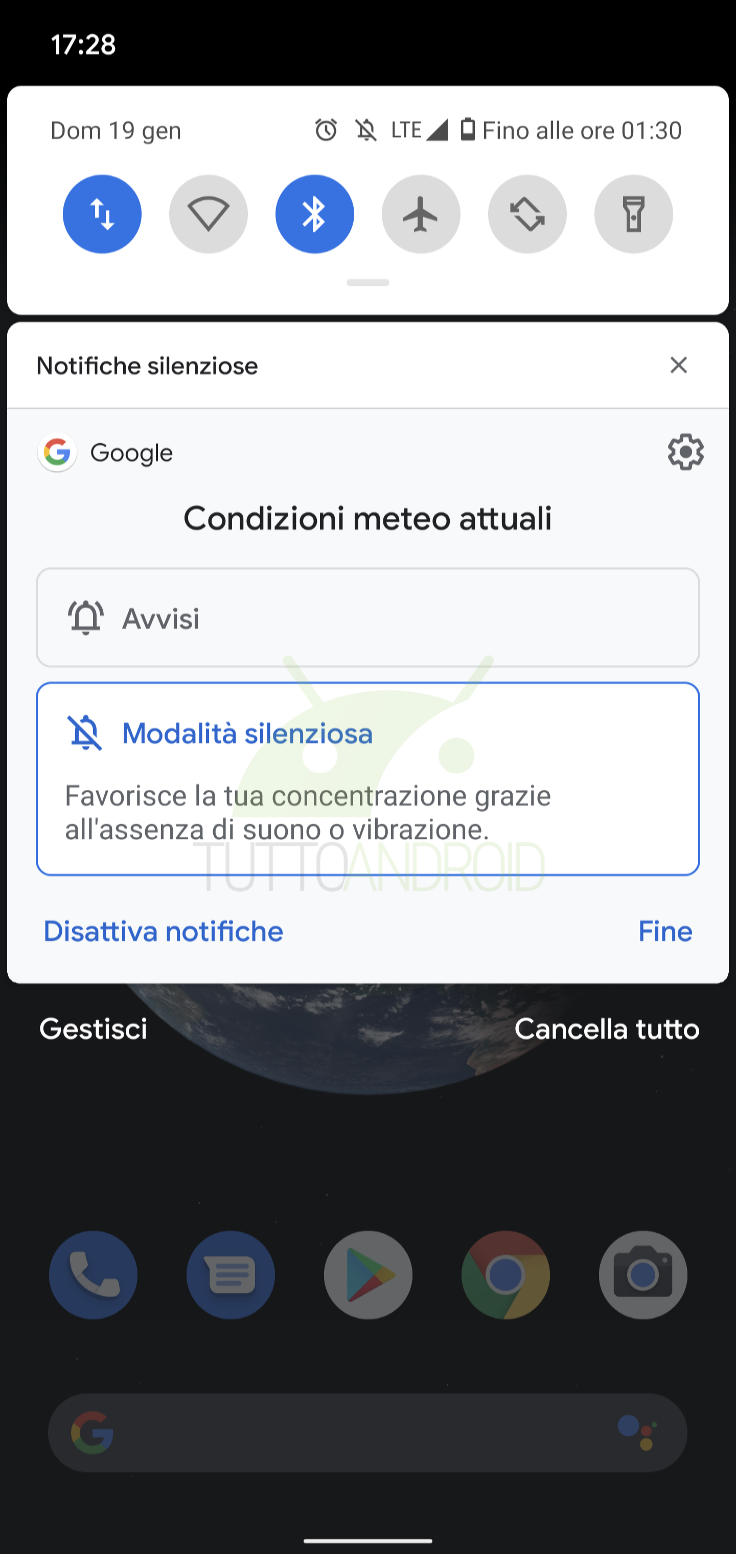 gestione delle notifiche Android 10