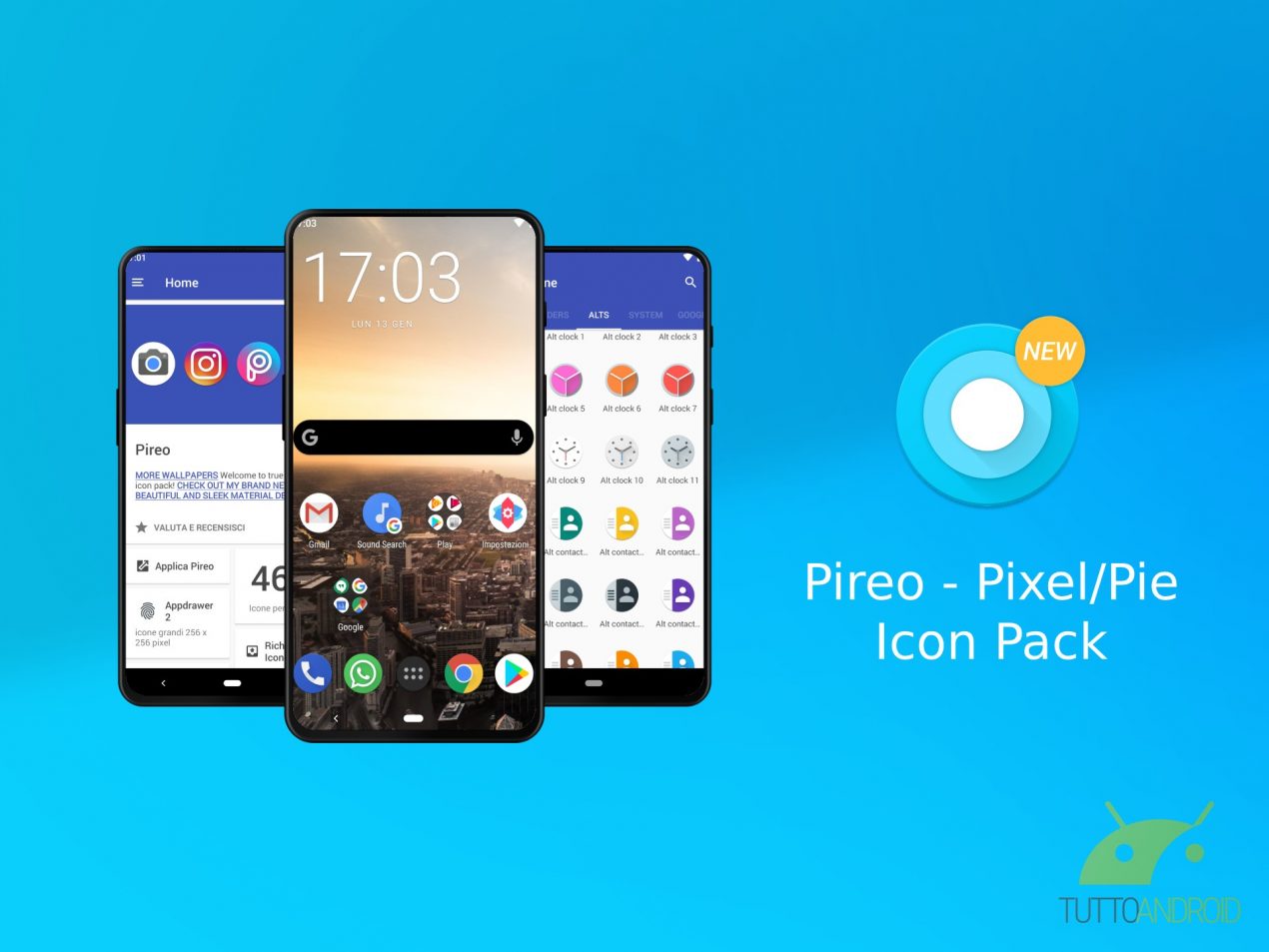 Pireo icon pack ricrea il look dei dispositivi Google Pixel con un pacchetto di icone in stile Android 9 Pie