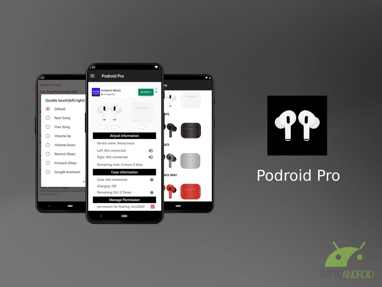 Podroid Pro permette di utilizzare Google Assistant con le cuffie Airpods Pro di Apple