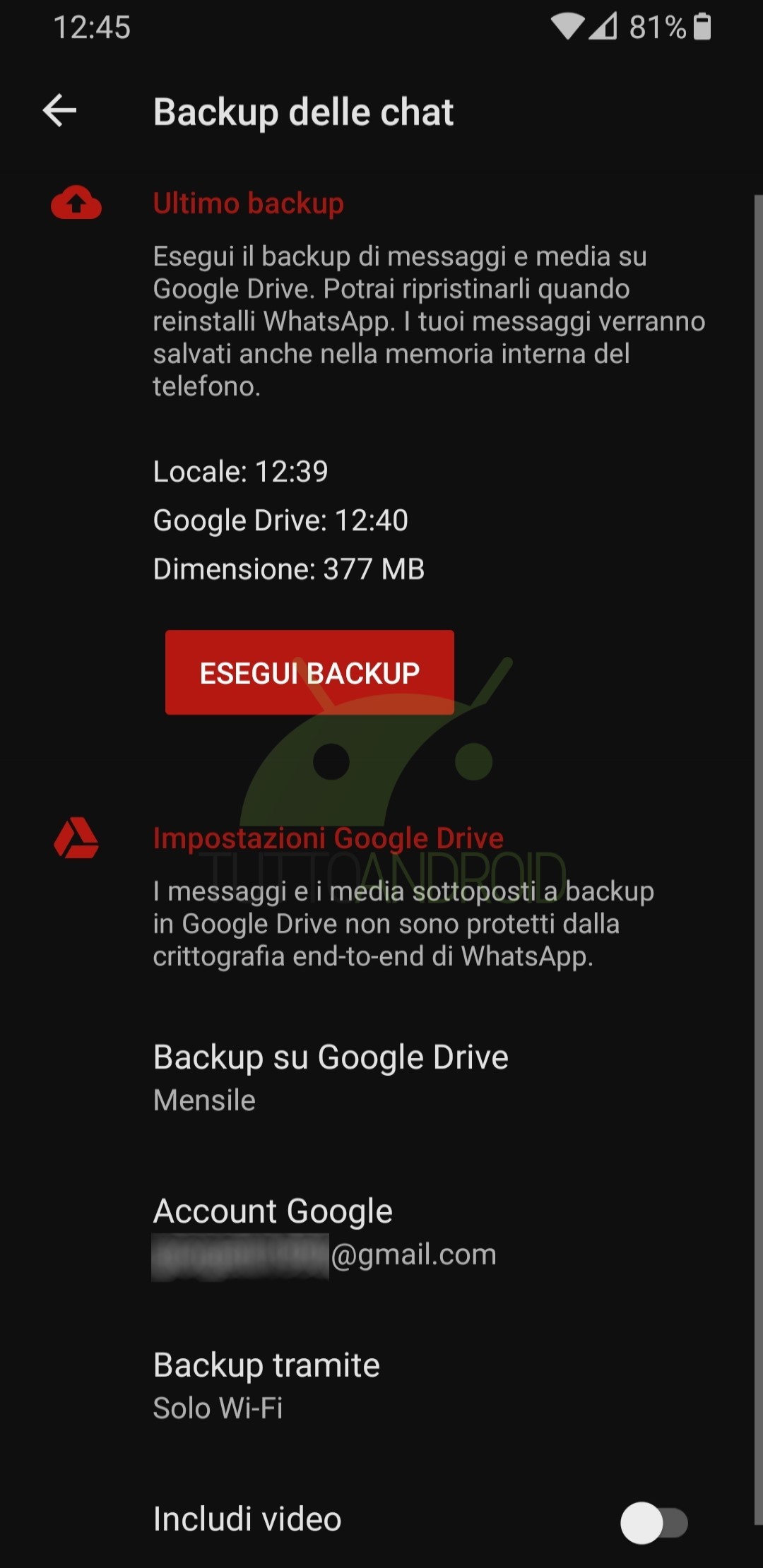 whatsapp backup to google drive