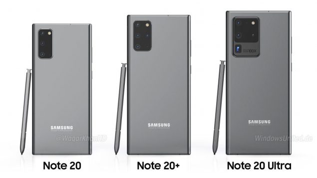 possibile design di Samsung Galaxy Note 20