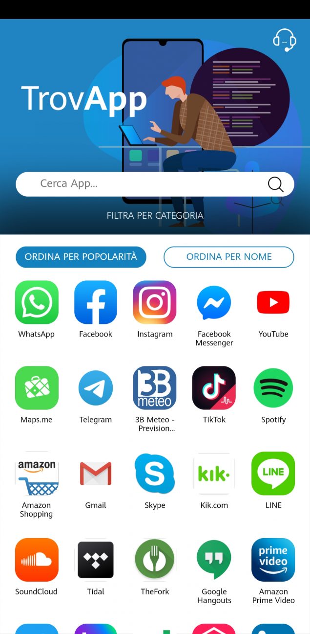 TrovApp per trovare app su AppGallery
