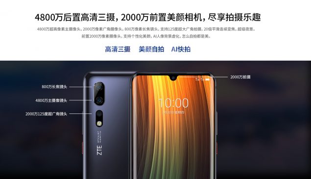 fotocamera ZTE Axon 10s Pro