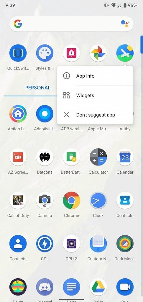 google pixel launcher applicazioni recenti app nascoste android 11