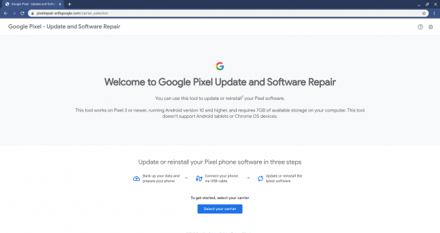 google pixel repair tool come funziona