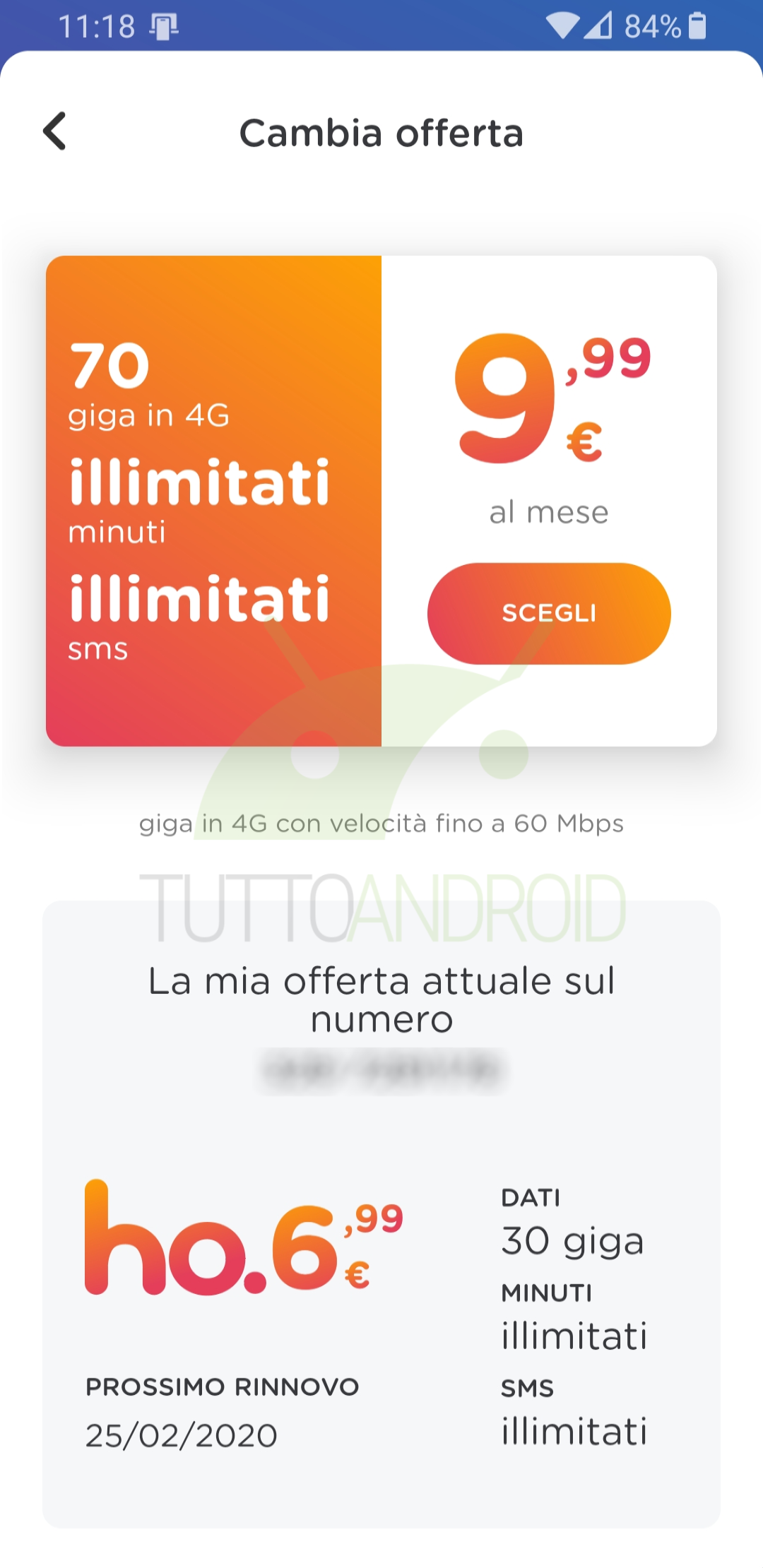 ho. Mobile sta proponendo delle offerte esclusive ad alcuni già clienti