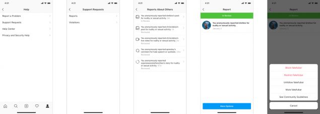 instagram appello in-app cronologia segnalazioni safer internet day 2020