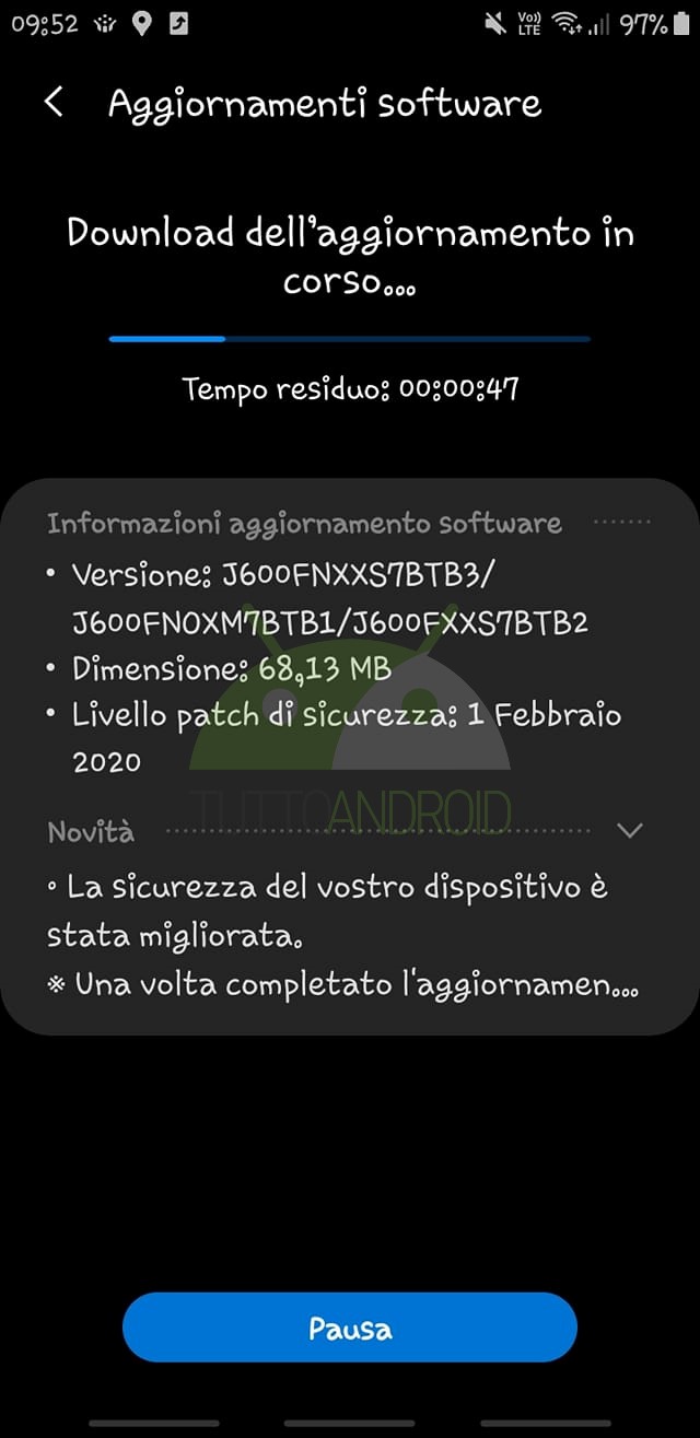 patch di sicurezza di febbraio 2020 Samsung Galaxy J6 (2018)