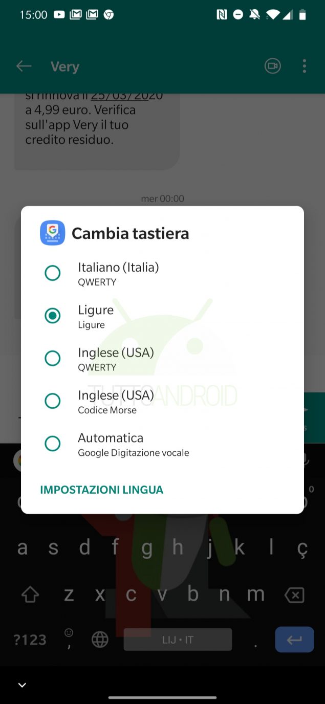 Gboard Tastiera di Google cambio lingua